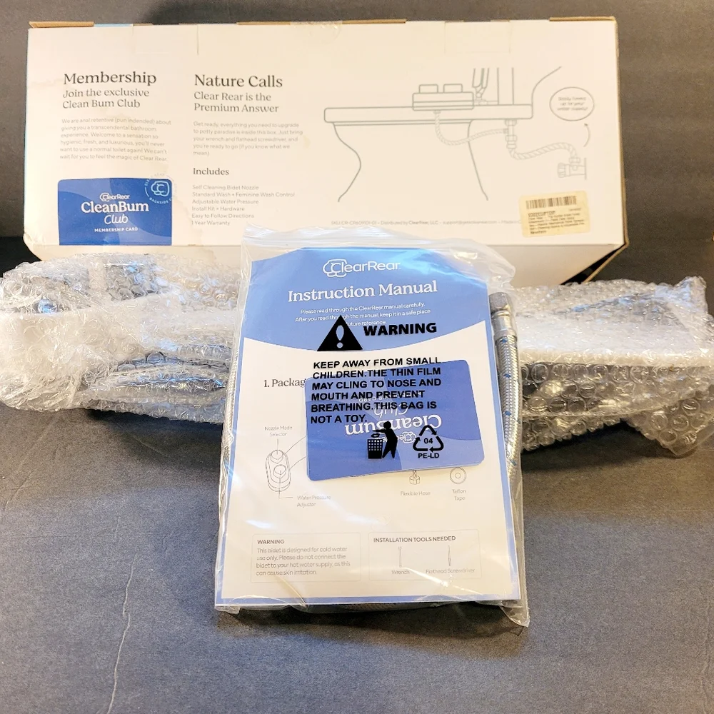 Clear Rear Bidet The Buttler Bidget New Damaged Box